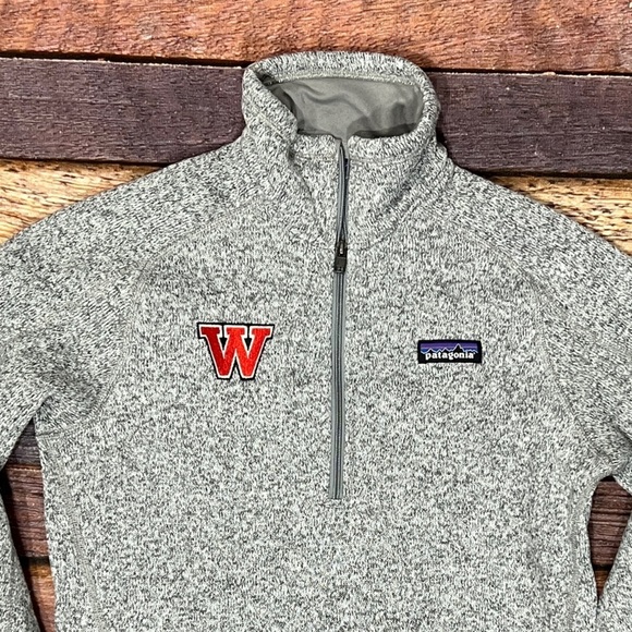 Patagonia Gray Better Sweater 1/4 Zip Up Fleece Jacket School Logo Womens - Picture 2 of 7